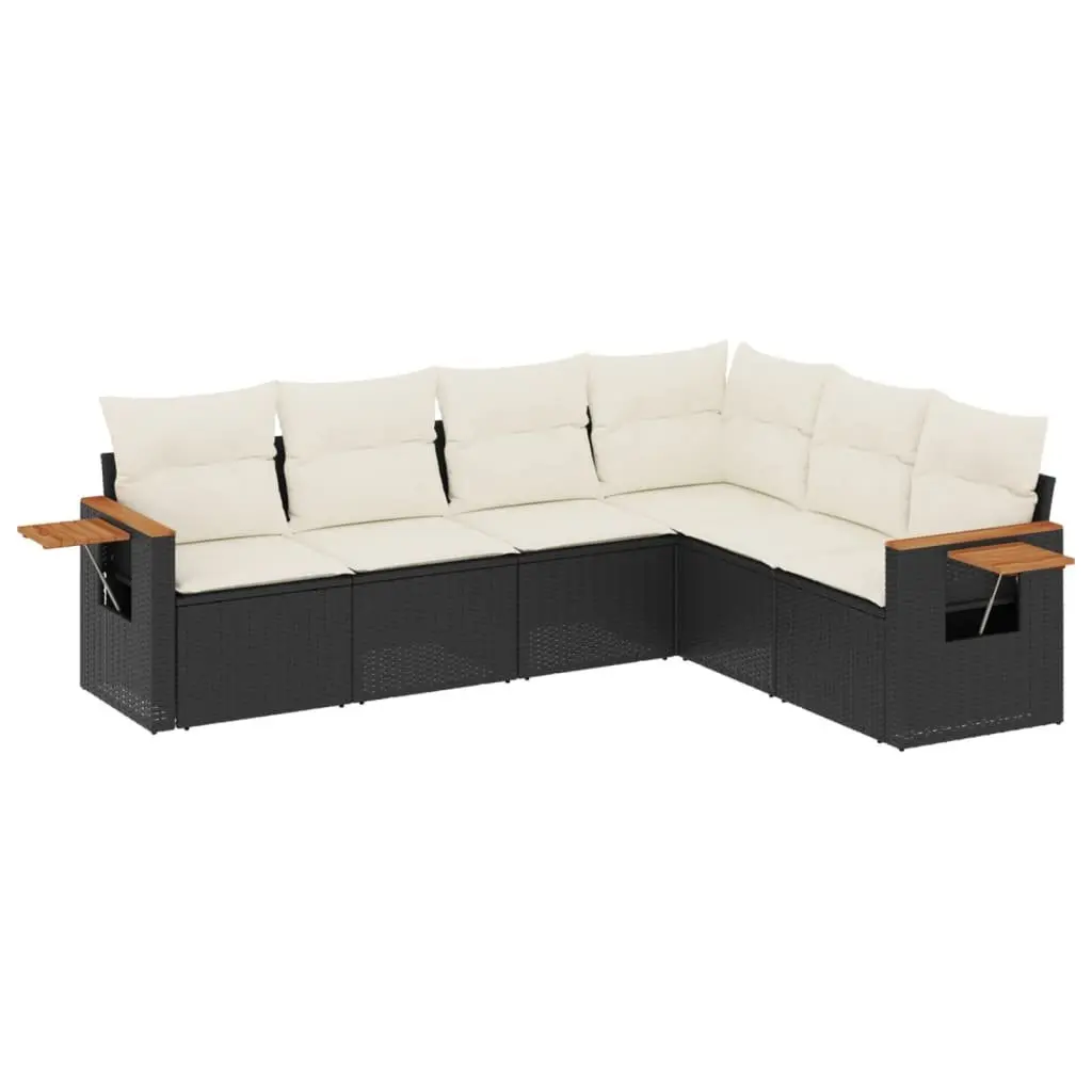 6 Piece Garden Sofa Set Modular Outdoor Patio Furniture Black