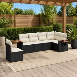 Comfortable 6-Piece Black Sofa Set for Outdoor Enjoyment