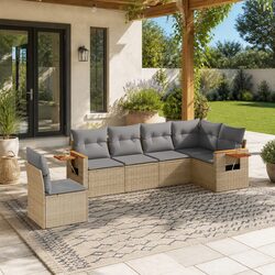 Comfort and Style: 6-Piece Garden Sofa Set in Beige