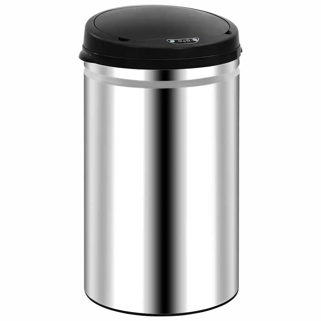 Automatic Sensor Dustbin 40L Touch-Free Trash Can Silver