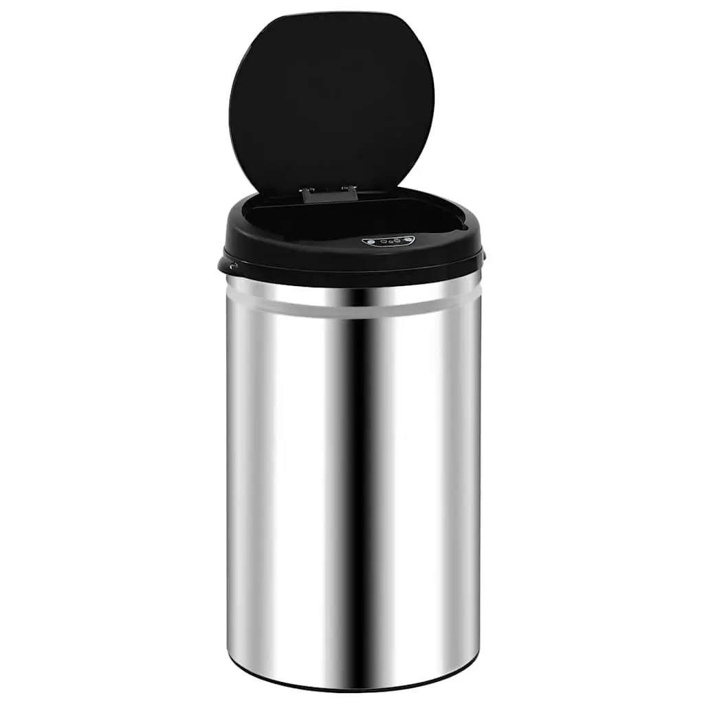 Automatic Sensor Dustbin 40L Touch-Free Trash Can Silver