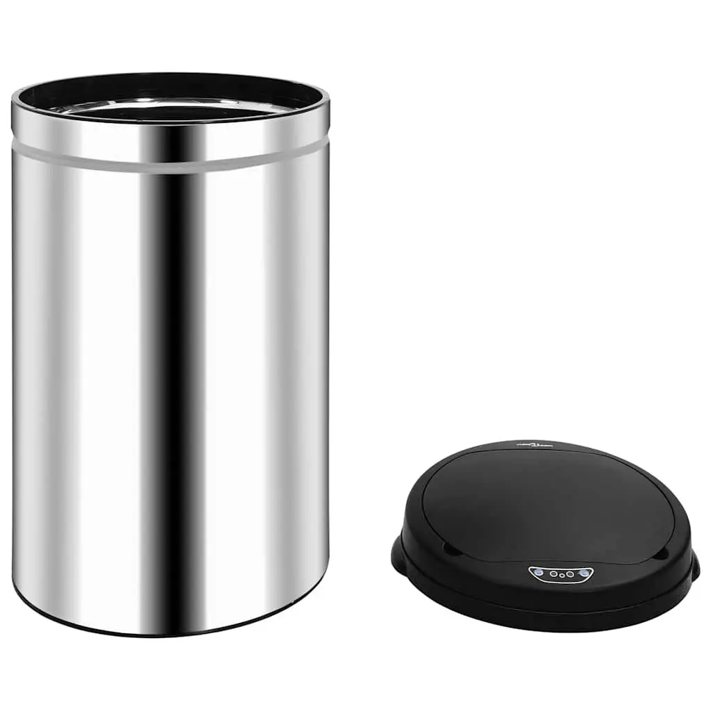 Automatic Sensor Dustbin 40L Touch-Free Trash Can Silver