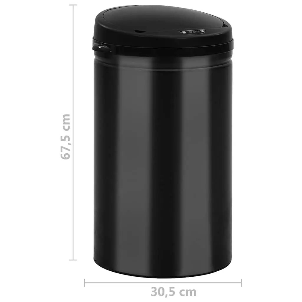 Automatic Sensor Dustbin Touch-Free Waste Bin 40L Black