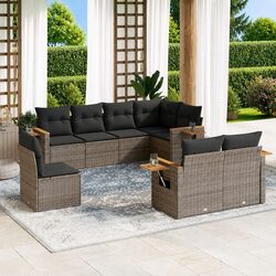 Warm and Inviting 8-Piece Garden Sofa Set in Grey