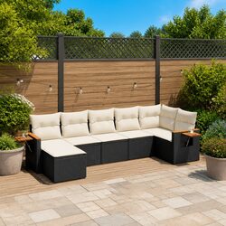 Warm and Inviting 7 Piece Black Garden Sofa Set