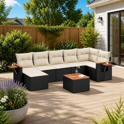 Reassuringly Durable 8-Piece Garden Sofa Set in Black
