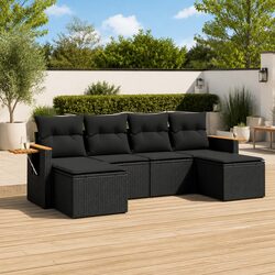 Comfortable and Practical 6 Piece Black Patio Sofa Set