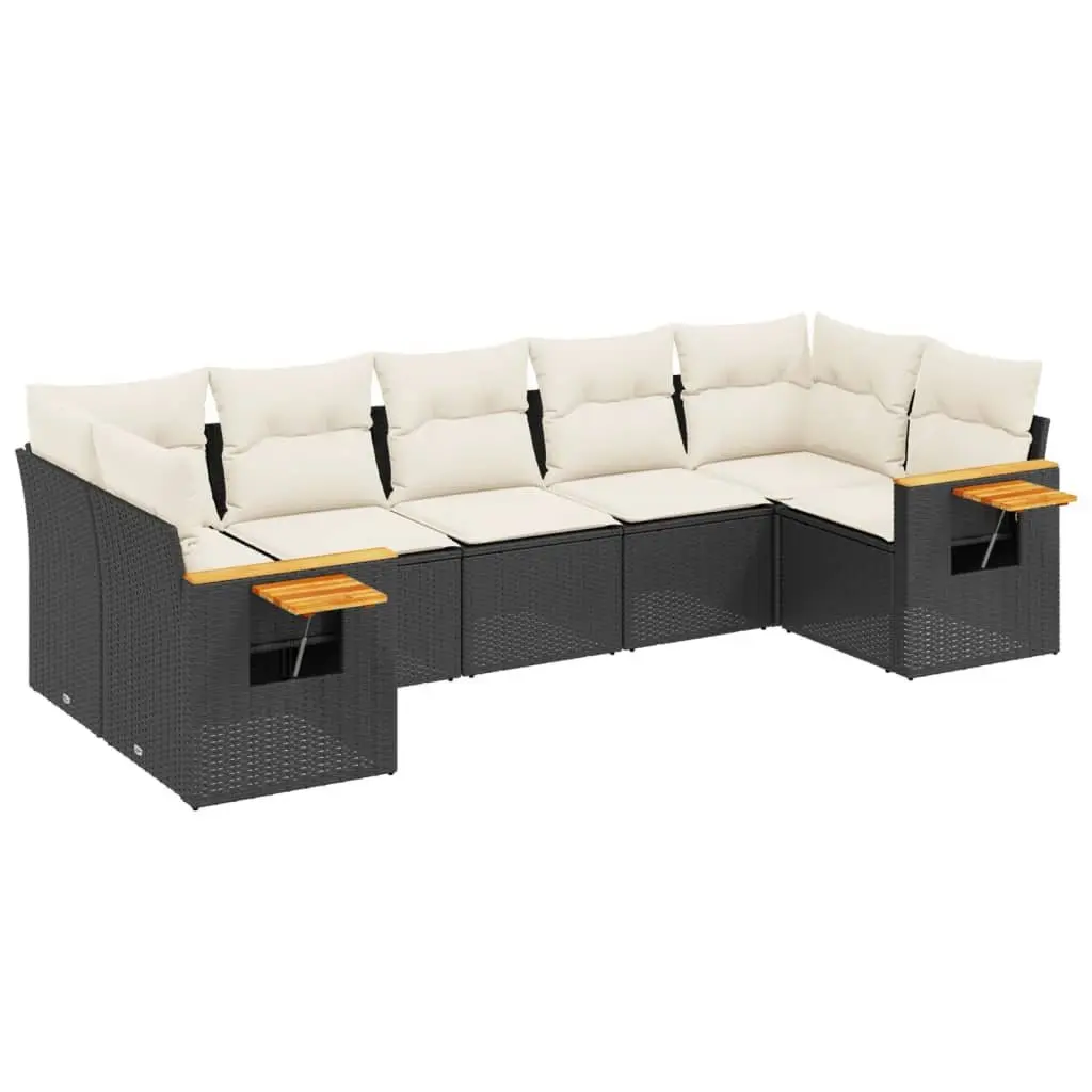 7 Piece Black Sofa Set