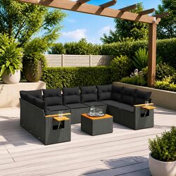 Comfortable 10 Piece Garden Sofa Set with Practical Features