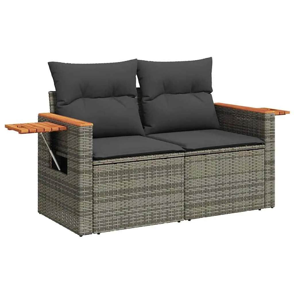Garden Sofa Set 10 Piece Outdoor Furniture Modular Grey Poly Rattan Patio