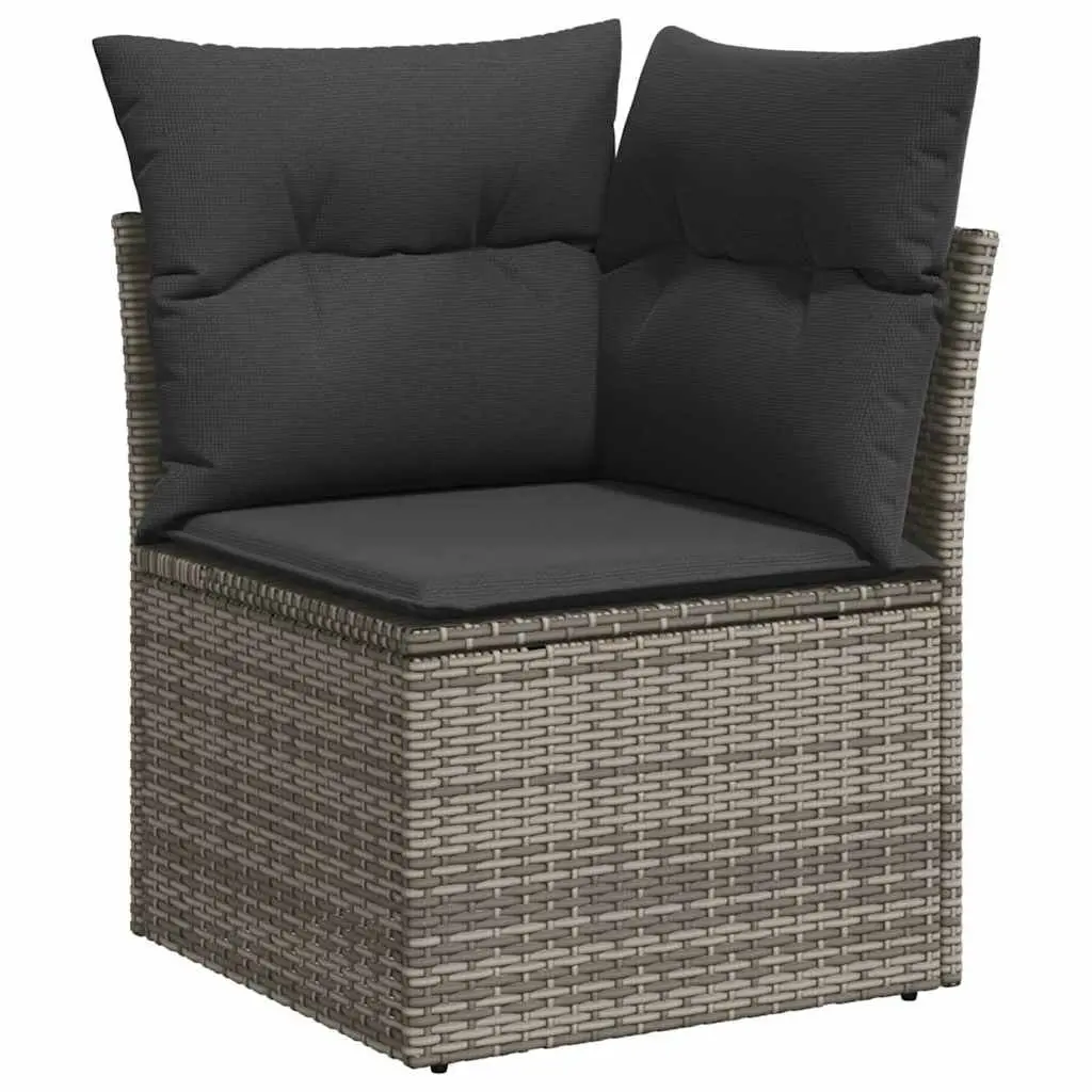 Garden Sofa Set 10 Piece Outdoor Furniture Modular Grey Poly Rattan Patio