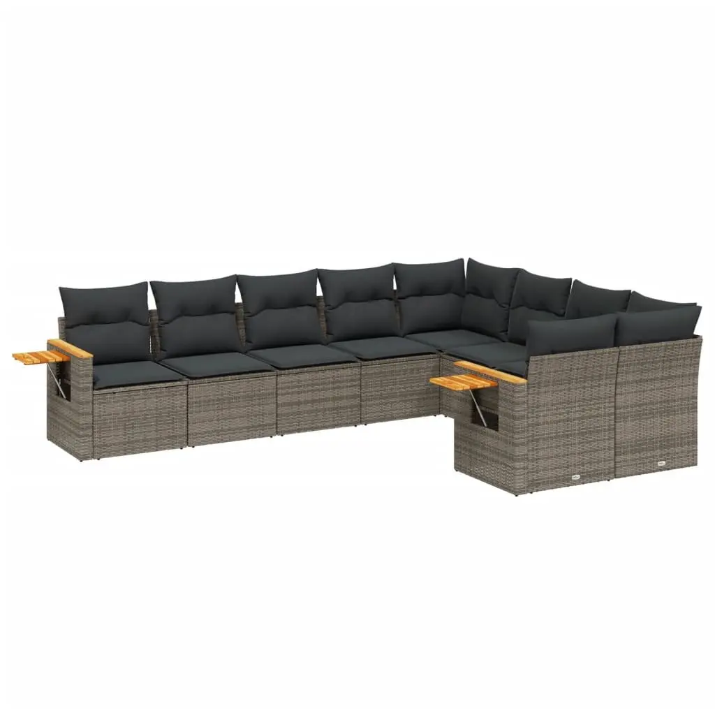 9 Piece Grey Garden Sofa Set for Comfort