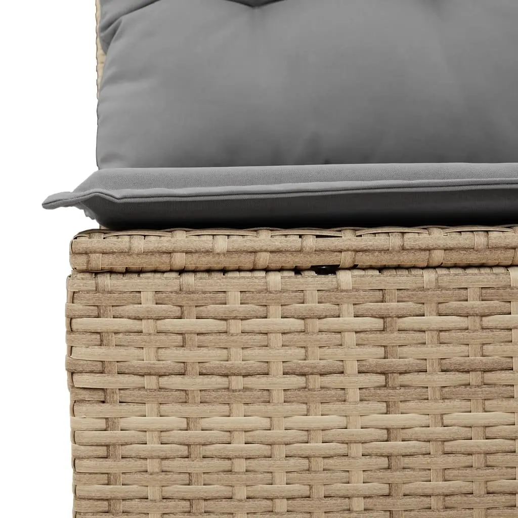 Garden Sofa Set 10 Piece Outdoor Furniture Beige Poly Rattan Patio Seating