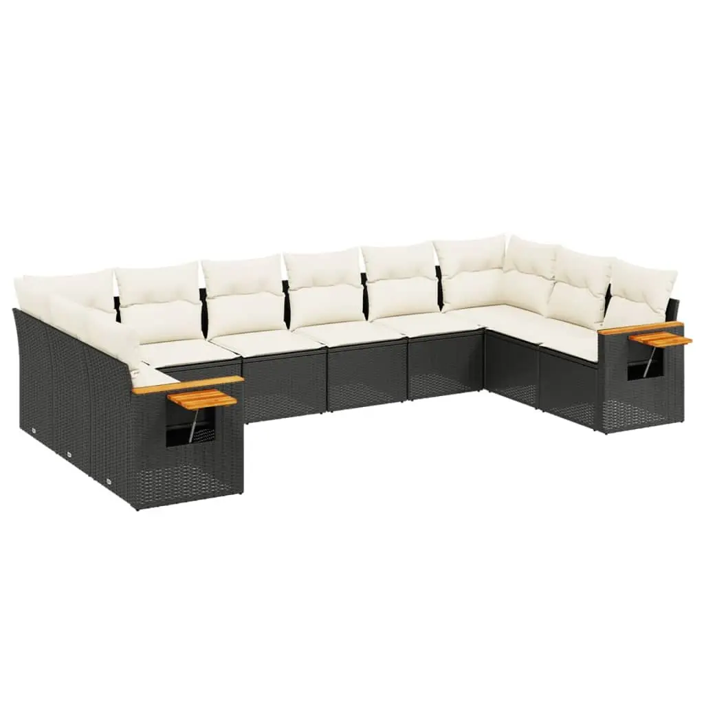 Garden Sofa Set 10 Piece Outdoor Furniture Modular Patio Sectional Black