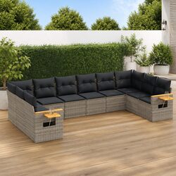Comfort Meets Quality: 10 Piece Grey Sofa Set