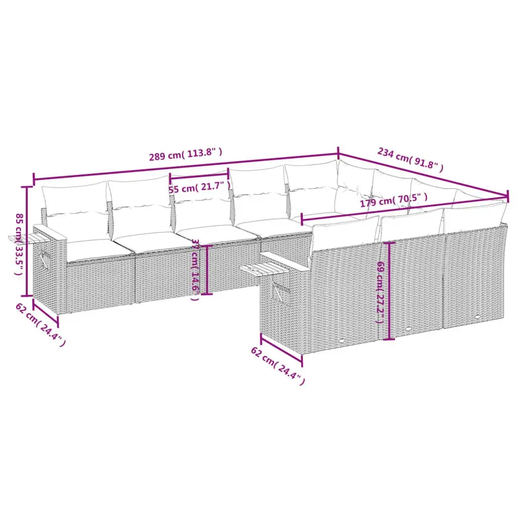 10 Piece Garden Sofa Set
