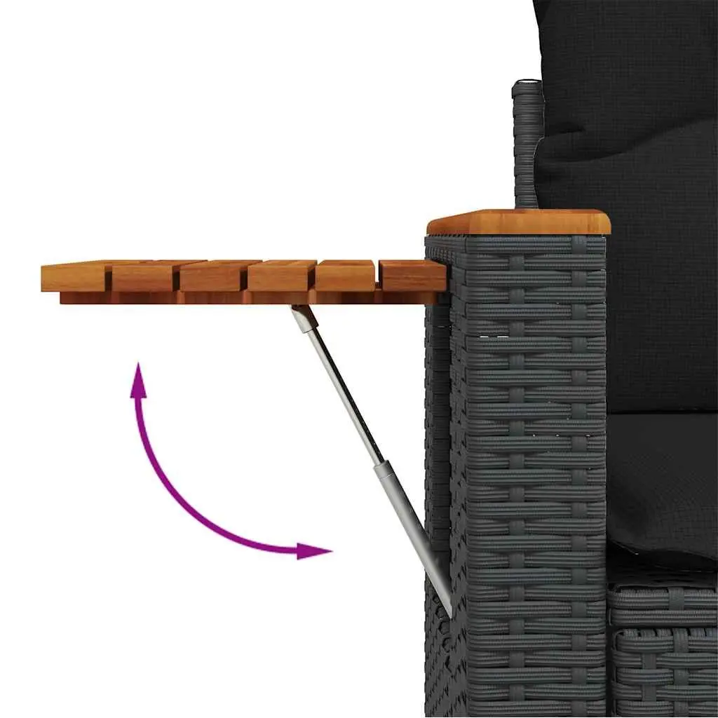 Garden Sofa Set Modular Outdoor Furniture 10 Piece Black Rattan