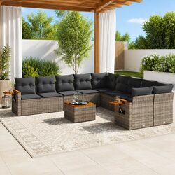 Affordable Comfort: 11 Piece Grey Garden Sofa Set
