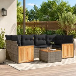Comfortable 7 Piece Garden Sofa Set with Cushions