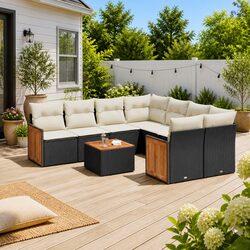 Comfortable and Value-Focused 9 Piece Garden Sofa Set