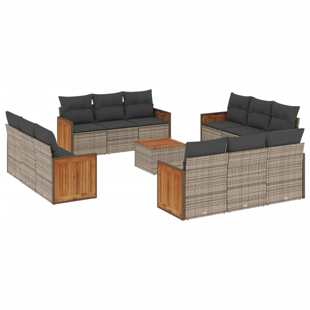 Garden Sofa Set 13 Piece Outdoor Furniture Grey Rattan Patio