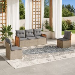 Comfortable 5 Piece Beige Sofa Set for Outdoors