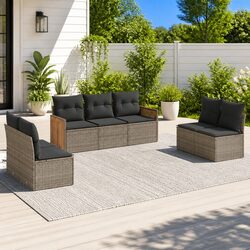 Comfortable 7-Piece Grey Outdoor Sofa Set for Your Home
