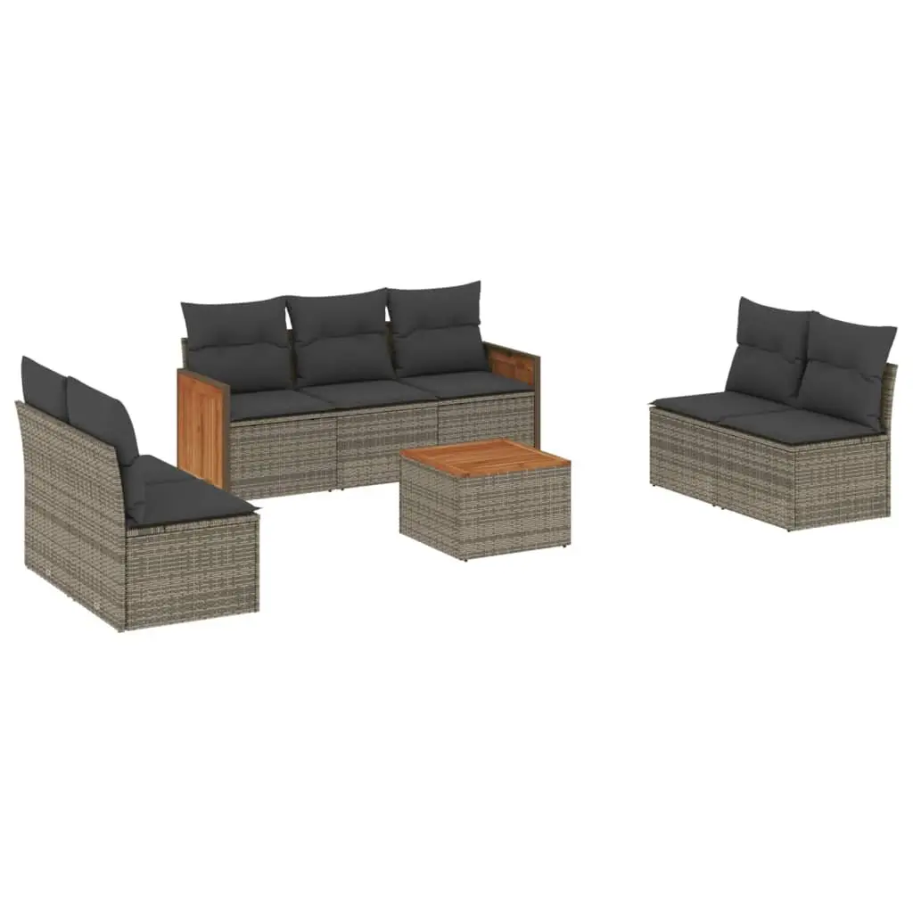 Garden Sofa Set 8 Piece Outdoor Furniture Patio Lounge Grey Modular with