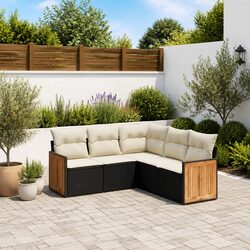 Value and Comfort: 5-Piece Black Rattan Sofa Set
