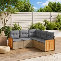 Durable Beige Garden Sofa Set – 5 Pieces