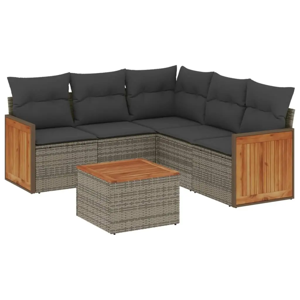 Garden Sofa Set Outdoor Furniture 6 Piece Modular Grey