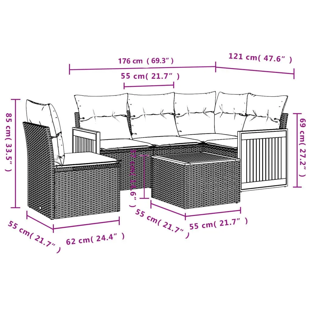 6-Piece Garden Sofa Set for Relaxation