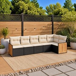 Comfortable 6 Piece Garden Sofa Set with Easy Care