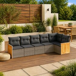 Practical 6-Piece Garden Sofa Set with Comfortable Cushions