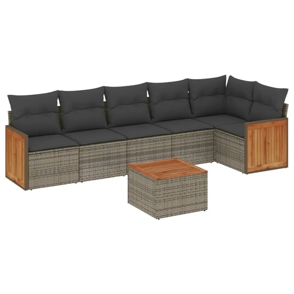 7 Piece Garden Sofa Set Grey Outdoor Furniture Patio Sectional