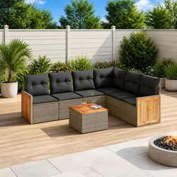Comfortable 7 Piece Garden Sofa Set with Practical Features