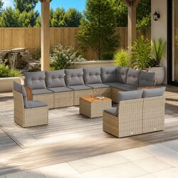 Value-Driven 11-Piece Beige Outdoor Sofa Set