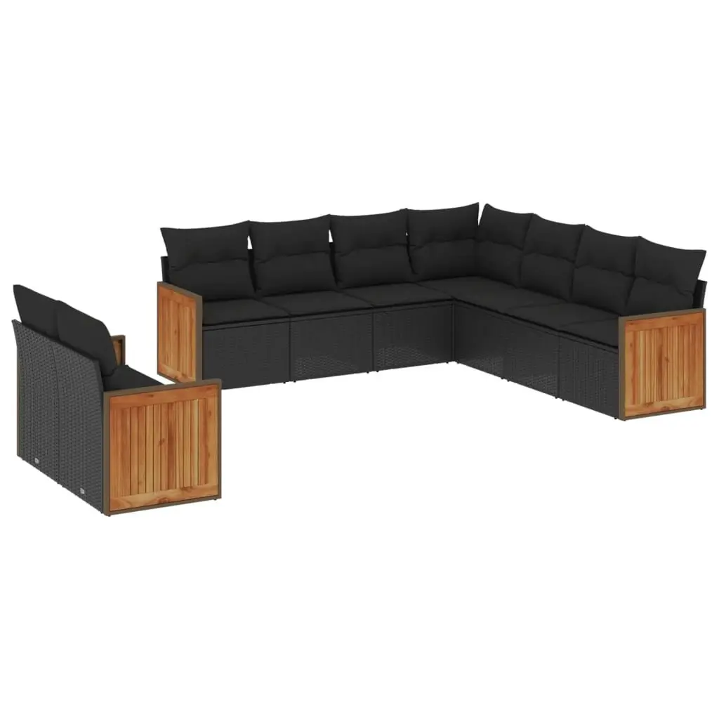 Garden Sofa Set Outdoor Furniture 9 Piece Patio Seating Black