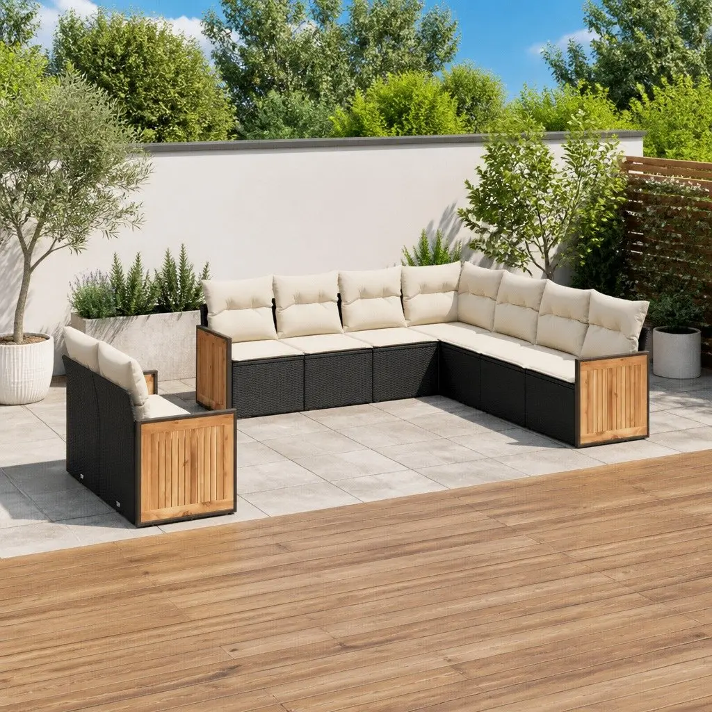 Garden Sofa Set 9 Piece Outdoor Furniture Patio Lounge Seating with Cushions