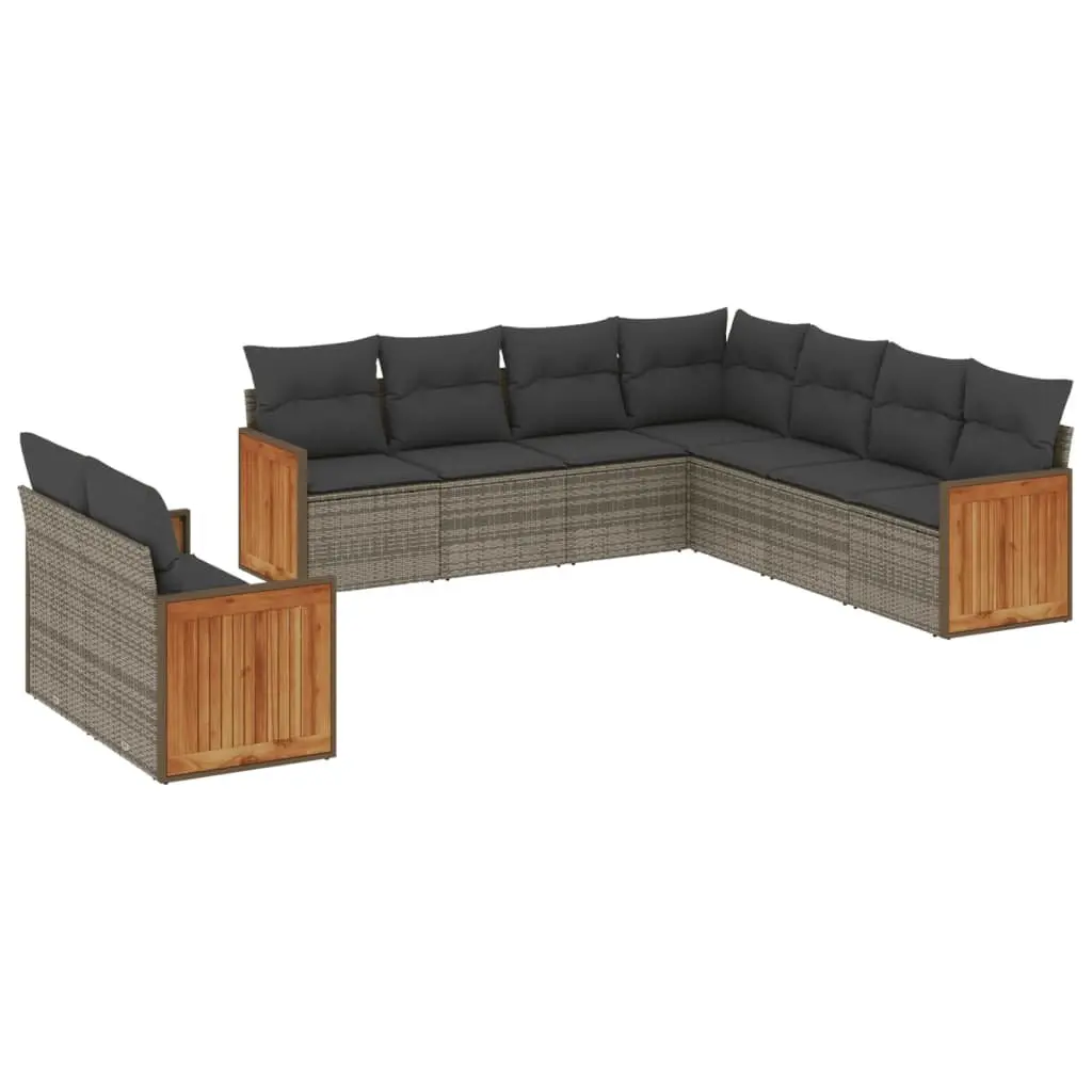 Garden Sofa Set 9 Piece Outdoor Furniture Patio Lounge Modular Grey