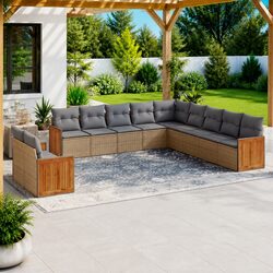 Practical 11 Piece Outdoor Sofa Set with Cozy Cushions