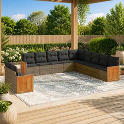 Comfortable 11-Piece Garden Sofa Set with Easy Care