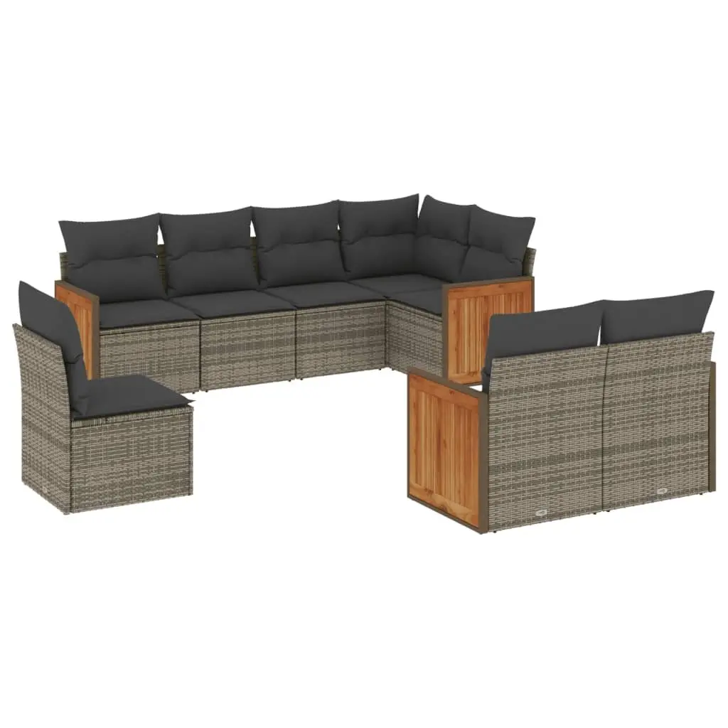 8 Piece Grey Garden Sofa Set