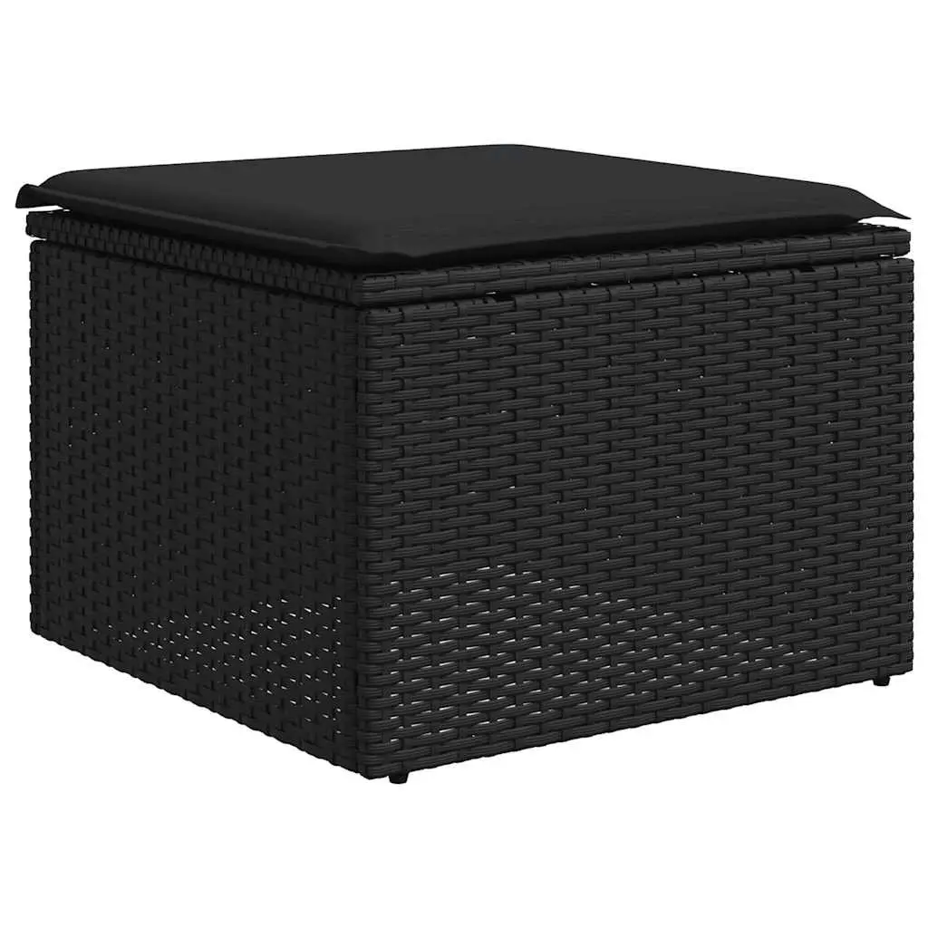 Outdoor Sofa Set 7 Piece Modular Cushioned Black