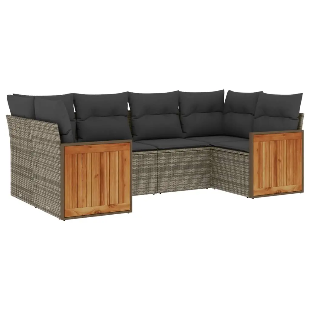 Garden Sofa Set Outdoor Furniture 6 Piece Grey with Cushions