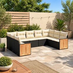 9-Piece Outdoor Sofa Set with Comfortable Cushions