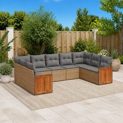 Beige 9-Piece Outdoor Sofa Set - Quality and Comfort Combined