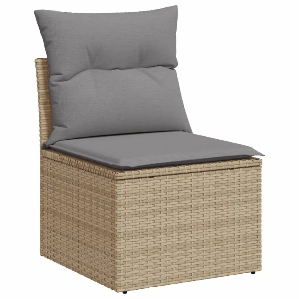 Garden Sofa Set 10 Piece Outdoor Furniture Beige with Cushions Patio Seating