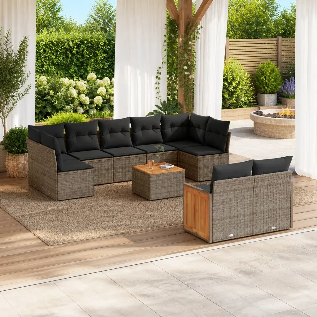 10-Piece Garden Sofa Set with Cushions