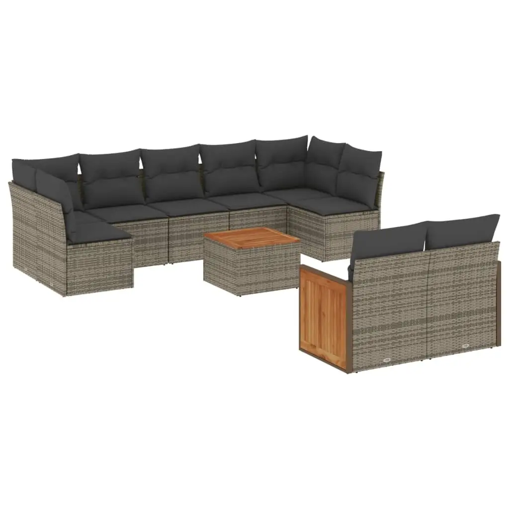 10-Piece Garden Sofa Set with Cushions